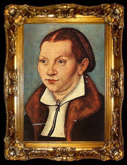 framed  Lucas  Cranach Portrait of Katharina von Boyra, ta009-2